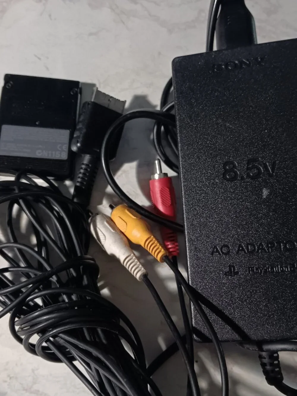 PS2 Slim 3 Item SONY Bundle AC + AV Cables Memory Card Playstation 2 Official